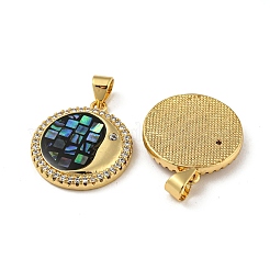 Pendentifs avec zircon cubiques à micro-pavés en laiton&nbsp;KK-K356-21G