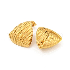 Orecchini a bottone in acciaio inossidabile 304 triangolari&nbsp;EJEW-L290-017G