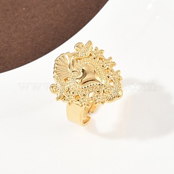 Verstellbare Fingerringe aus 304 Edelstahl mit Herzmotiv für Damen&nbsp;RJEW-A074-07G