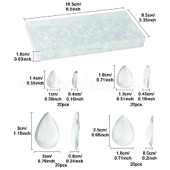 80 Stück 4 Stile transparente Glascabochons in Tropfenform&nbsp;GGLA-FS0001-08