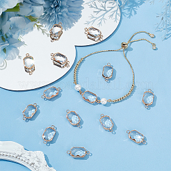 16 pz di ciondolo con connettore in vetro trasparente con pavé in ottone&nbsp;FIND-BC0013-16G