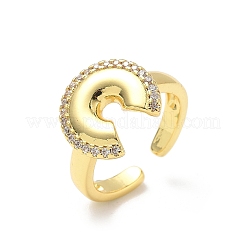Brazaletes abiertos de circonita cúbica con micropavé de latón&nbsp;RJEW-V009-11G