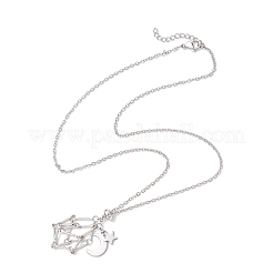 304 Edelstahl leere Makramee Tasche Stern Mond Anhänger Kabel Kette Halskette machen&nbsp;NJEW-JN05277-01