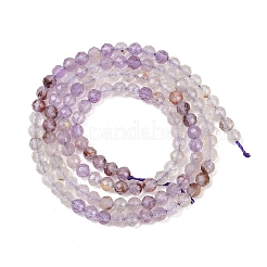 Natürliche violette Phantomquarz-Perlenstränge aus violettem Lodolith&nbsp;G-B175-D07-3mm