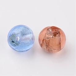 Manuell Silber Folie-Glas Perlen&nbsp;FOIL-R054-M