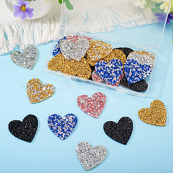 Écusson thermocollant en polyester avec strass&nbsp;FIND-TA0002-53C