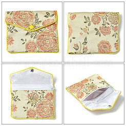 Tela de bordado floral rectangular bolsos de mano&nbsp;ABAG-YW0001-03C