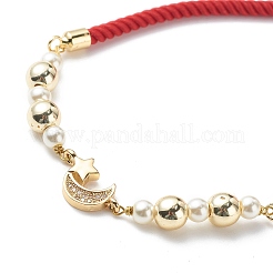 Klares Zirkonia-Mond- und Sternglied-Schiebearmband&nbsp;BJEW-JB08847