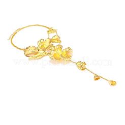Collana a Y a doppio strato con ciondolo a forma di fiore in lega di zinco per donna&nbsp;WG35735-01