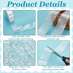 Ruban polyester irisé 18m&nbsp;OCOR-WH0097-10A