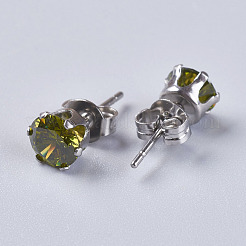 Zirkonia Ohrstecker&nbsp;EJEW-I209-09-6mm