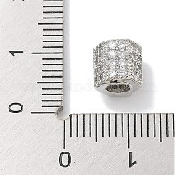 Perles de placage en laiton avec zircone cubique de micro pave&nbsp;KK-L224-035P