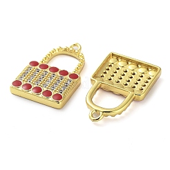 Pendenti in zirconi cubici trasparenti in micro pavè di ottone&nbsp;KK-F871-14G