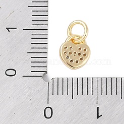 Placage de crémaillère en laiton micro pavé breloques en zircone cubique claire&nbsp;KK-Z060-11G