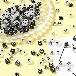 200 Stück undurchsichtige schwarze Acrylperlen&nbsp;MACR-FS0001-86