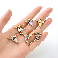15 pièces 15 styles pendentifs en émail en alliage de zinc&nbsp;ENAM-YW0003-82
