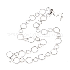 Colliers à maillons annulaires en acier inoxydable 304 de 8 mm et 12 mm&nbsp;NJEW-P343-02B-P