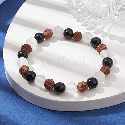 Stretch-Armbänder aus Perlen aus natürlichem Rudraksha&nbsp;BJEW-JB10115-01