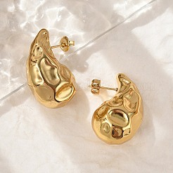 Pendientes de botón de acero inoxidable 304&nbsp;EJEW-Q011-05G