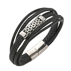 Geflochtene Mikrofaser-Leder-Mehrstrang-Armbänder&nbsp;BJEW-Q010-06A