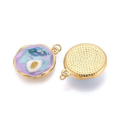 Ciondoli in acciaio inossidabile 304 e resina smaltata in porcellana con polvere glitterata&nbsp;STAS-T069-85A