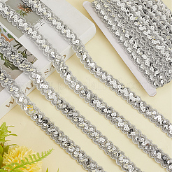 Rubans de dentelle à paillettes en polyester scintillant&nbsp;OCOR-WH20007-15B