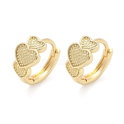 Pendientes de aro de latón con forma de corazón&nbsp;EJEW-Z102-15G