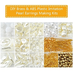 DIY-Sets zum Herstellen von Ohrringen aus Kunstperlen aus Messing und ABS-Kunststoff&nbsp;DIY-FS0007-97
