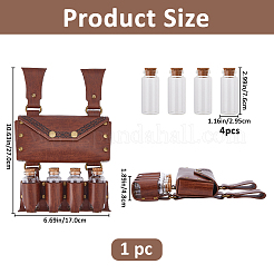 Marsupio medievale rettangolare in pelle PU con cintura e 4 bottiglia di pozione in vetro&nbsp;AJEW-WH0752-296B