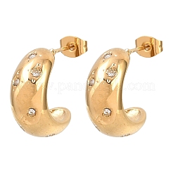 Ohrstecker aus 304 Edelstahl mit Mikropavé und klaren Zirkonia&nbsp;EJEW-L317-03G