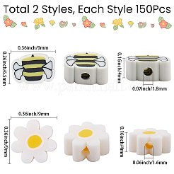 300pcs 2 Arten handgemachte Polymer-Ton-Perlen&nbsp;CLAY-SC0002-95