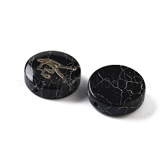 Perline sintetiche color turchese nero&nbsp;G-F775-B04