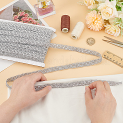 Bordure en dentelle métallique tressée en polyester&nbsp;SRIB-WH0011-180B-02