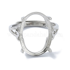 Verstellbare 925 Sterling Silber Solitär 4 Krappen Ring Fassungen&nbsp;STER-K179-21P