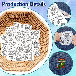 4 hoja de patrones de bordado con palo y puntada de 11.6x8.2 pulgadas&nbsp;DIY-WH0455-008