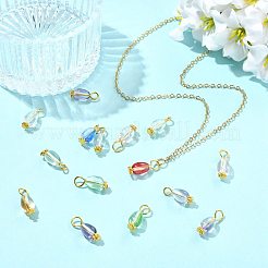 20pcs 10 Farben transparente Glasanhänger&nbsp;PALLOY-FS00073