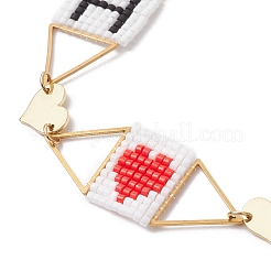 Braccialetti a maglie in acciaio inossidabile 304 per San Valentino&nbsp;BJEW-MZ00147