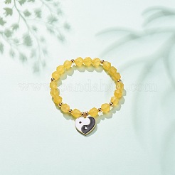 Pulsera elástica de jade natural&nbsp;BJEW-JB08525-04