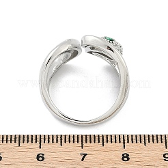 Anelli polsino in ottone micro pavé di zirconi cubici trasparenti per donna e uomo&nbsp;RJEW-Z080-03P