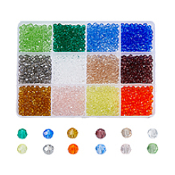 1800 Stück 12 Farben transparente Glasperlenstränge&nbsp;EGLA-DC0001-02