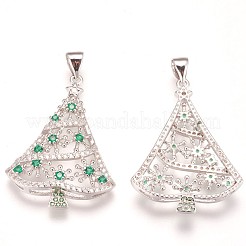 Pendentifs avec zircon cubiques à micro-pavés en laiton&nbsp;X-ZIRC-F086-03P