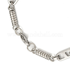 Anlaufgeschütztes 201 Edelstahl-Armband mit Säulen und ovalen Gliedern&nbsp;BJEW-B078-38P