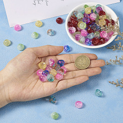 128 Stück 8 Farben transparent gespritzte Glasperlen&nbsp;GLAA-TA0001-26