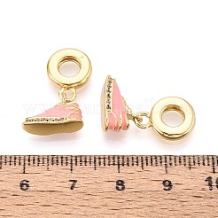 Europäische Anhänger aus Messing mit Mikropflaster und klarem Zirkonia und Emaille&nbsp;KK-T079-69G