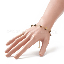Perlenarmband aus natürlichen gemischten Edelsteinsplittern&nbsp;BJEW-JB09941