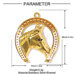 304 Edelstahl-Emaille-Anhänger&nbsp;STAS-OY002-35G