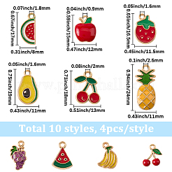 40pcs 10 Arten Legierungs-Emaille-Charms&nbsp;ENAM-SC0007-19