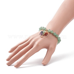 Set di braccialetti elasticizzati con pietre preziose miste naturali in stile 5 pz 5&nbsp;BJEW-JB08748