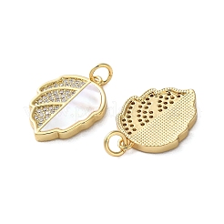 Pendentifs avec zircon cubiques à micro-pavés en laiton&nbsp;KK-U070-14A-G