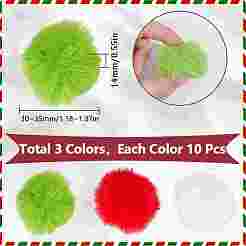 30 Stück 3 Farben künstlicher Wollball&nbsp;DIY-SC0025-84